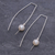 Cultured pearl drop earrings, 'Sea Prize' - Cultured Freshwater Pearl and Sterling Silver Earrings (image 2b) thumbail