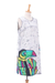 Vestido tubo de algodón batik teñido anudado, 'Toucan Love' - Vestido de tubo de algodón batik y tucán teñido anudado