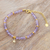 Gold plated amethyst charm bracelet, 'Purple Evening' - Gold-Plated Sterling Silver and Amethyst Charm Bracelet