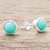 Gibbsite stud earrings, 'Delicate Moon' - Handmade Sterling Silver and Gibbsite Stud Earrings (image 2b) thumbail