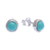Gibbsite stud earrings, 'Delicate Moon' - Handmade Sterling Silver and Gibbsite Stud Earrings (image 2c) thumbail