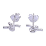 Sterling silver stud earrings, 'Subtle Charm' (set of 3) - Artisan Crafted Sterling Silver Stud Earrings (Set of 3)