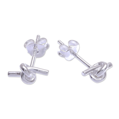 Sterling silver stud earrings, 'Subtle Charm' (set of 3) - Artisan Crafted Sterling Silver Stud Earrings (Set of 3)