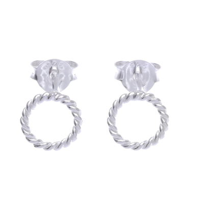 Sterling silver stud earrings, 'Early Riser' (set of 3) - Handcrafted Sterling Silver Stud Earrings (Set of 3)