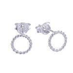 Sterling silver stud earrings, 'Early Riser' (set of 3) - Handcrafted Sterling Silver Stud Earrings (Set of 3)