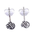 Sterling silver stud earrings, 'Early Riser' (set of 3) - Handcrafted Sterling Silver Stud Earrings (Set of 3)