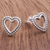 Sterling silver stud earrings, 'Heartwarming' - Hand Crafted Sterling Silver Heart Stud Earrings