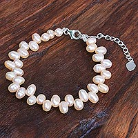 Featured review for Cultured pearl bracelet, Sea Breath in Peach