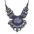 Macrame sodalite pendant necklace, 'Boho Star' - Macrame Sodalite and Brass Bead Pendant Necklace thumbail