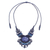 Macrame sodalite pendant necklace, 'Boho Star' - Macrame Sodalite and Brass Bead Pendant Necklace (image 2d) thumbail