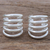 Sterling silver ear cuffs, 'Large Wave' - Handcrafted Sterling Silver Ear Cuffs thumbail