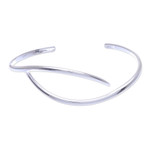 Sterling silver cuff bracelet, 'Breaking the Waves' - Hand Crafted Sterling Silver Cuff Bracelet