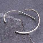 Sterling silver cuff bracelet, 'Breaking the Waves' - Hand Crafted Sterling Silver Cuff Bracelet