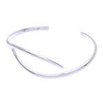 Sterling silver cuff bracelet, 'Breaking the Waves' - Hand Crafted Sterling Silver Cuff Bracelet