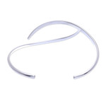 Sterling silver cuff bracelet, 'Breaking the Waves' - Hand Crafted Sterling Silver Cuff Bracelet