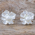 Cultured pearl stud earrings, 'Sea Petals' - Sterling Silver and Cultured Pearl Stud Earrings (image 2) thumbail
