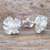 Cultured pearl stud earrings, 'Sea Petals' - Sterling Silver and Cultured Pearl Stud Earrings (image 2b) thumbail