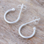 Sterling silver half hoop earrings, 'Classic Crescent' - Artisan Crafted Sterling Silver Half Hoop Earrings (image 2b) thumbail