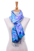 Tie-dyed silk scarf, 'Candy Sea' - Hand Crafted Tie-Dyed Silk Scarf (image 2a) thumbail