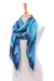 Batik silk scarf, 'Ocean Delight' - Batik Printed Silk Scarf (image 2b) thumbail