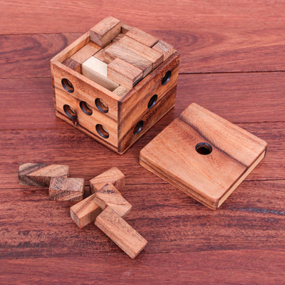 Holzpuzzle - Handgefertigtes Puzzlespiel aus Regenbaumholz