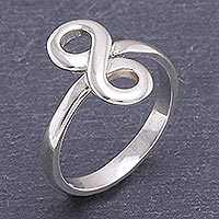 Sterling silver cocktail ring, 'Infinity Pool' - Hand Made Sterling Silver Cocktail Ring