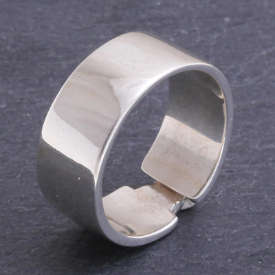 Sterling silver band ring, 'Cool Down' - Polished Sterling Silver Band Ring
