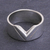 Sterling silver band ring, 'V Power' - Hand Crafted Sterling Silver Band Ring