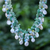Multi-gemstone waterfall necklace, 'Underwater Kiss' - Rainbow Moonstone and Cultured Pearl Waterfall Necklace thumbail