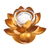 Steel and gold foil tealight holder, 'Lovely Lotus' - Steel and Gold Foil Lotus Tealight Holder (image 2a) thumbail