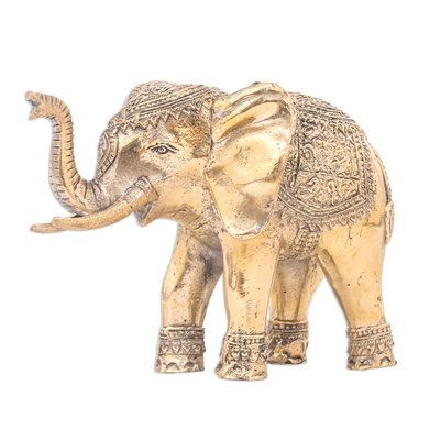 Antique Finished Brass Elephant Sculpture
