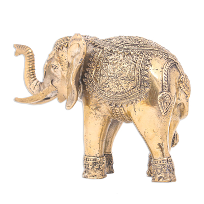 Handmade Nautical Brass Etching Cane Solid Brass Elephant Design