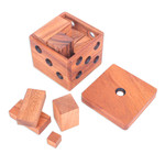 Wood puzzle, 'Undone Cube' - Handmade Raintree Wood Puzzle