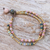 Agate beaded bracelet, 'Carnival in Pink' - Handmade Agate and Brass Beaded Bracelet (image 2) thumbail