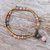 Agate beaded bracelet, 'Carnival in Pink' - Handmade Agate and Brass Beaded Bracelet (image 2b) thumbail
