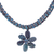 Multi-gemstone macrame pendant necklace, 'Underground Flower' - Jasper and Howlite Floral Pendant Necklace thumbail