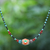 Multi-gemstone macrame pendant necklace, 'Rainbow Dreams' - Jasper and Calcite Beaded Pendant Necklace (image 2) thumbail