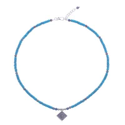 Silberne Halskette mit Anhänger - Handgefertigte Karen-Silberanhänger-Halskette