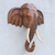 Teak wood sculpture, 'Knowing in Brown' - Hand Carved Teak Wood Elephant Sculpture