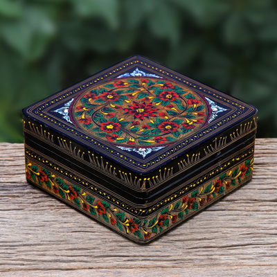 Wood decorative lacquerware box, 'Thai Summer' - Hand Painted Decorative Lacquerware Box