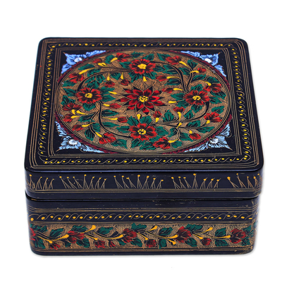 Caja decorativa de madera lacada - Caja decorativa lacada pintada a mano
