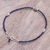 Lapis lazuli beaded bracelet, 'Good Vibrations in Blue' - Handmade Lapis Lazuli and Silver Beaded Bracelet (image 2b) thumbail