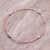 Sunstone beaded bracelet, 'Good Vibrations in Pink' - Handmade Sunstone and Silver Beaded Bracelet (image 2) thumbail
