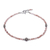 Sunstone beaded bracelet, 'Good Vibrations in Pink' - Handmade Sunstone and Silver Beaded Bracelet (image 2a) thumbail