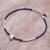 Lapis lazuli beaded bracelet, 'Love Language in Blue' - Lapis Lazuli and Silver Beaded Heart Bracelet