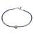 Lapis lazuli beaded bracelet, 'Love Language in Blue' - Lapis Lazuli and Silver Beaded Heart Bracelet thumbail