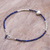 Lapis lazuli beaded bracelet, 'Love Language in Blue' - Lapis Lazuli and Silver Beaded Heart Bracelet (image 2b) thumbail