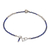 Lapis lazuli beaded bracelet, 'Love Language in Blue' - Lapis Lazuli and Silver Beaded Heart Bracelet (image 2c) thumbail