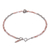 Sunstone beaded bracelet, 'Love Language in Pink' - Sunstone and Silver Beaded Heart Bracelet (image 2c) thumbail