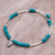 Sterling silver charm bracelet, 'Stillness in Turquoise' - Sterling Silver Leaf Charm Bracelet (image 2) thumbail